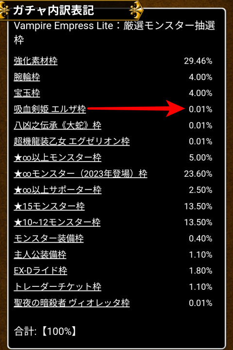 「エルザ」0.01％